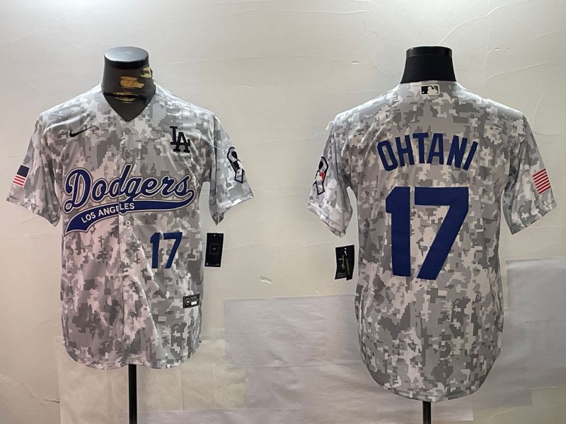 Men Los Angeles Dodgers #17 Ohtani Camo Joint Name 2024 Nike MLB Jersey style 3->toronto blue jays->MLB Jersey